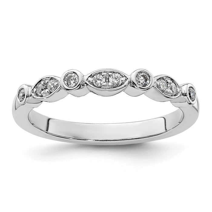 Buy Stylish 14K White Gold Wedding Band Set with 1/6 Carat Diamonds-1
