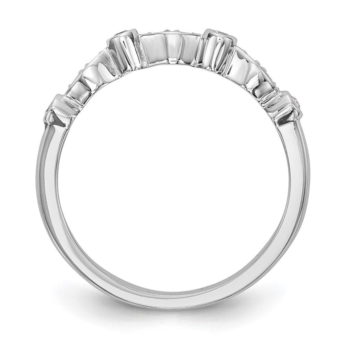 Buy Stylish 14K White Gold Wedding Band Set with 1/5 Carat Diamonds-2