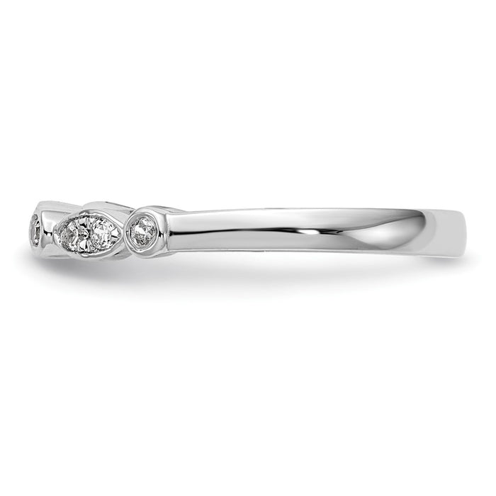Buy Stylish 14K White Gold Wedding Band Set with 1/5 Carat Diamonds-3