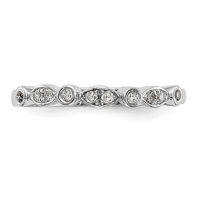 Buy Stylish 14K White Gold Wedding Band Set with 1/5 Carat Diamonds-4