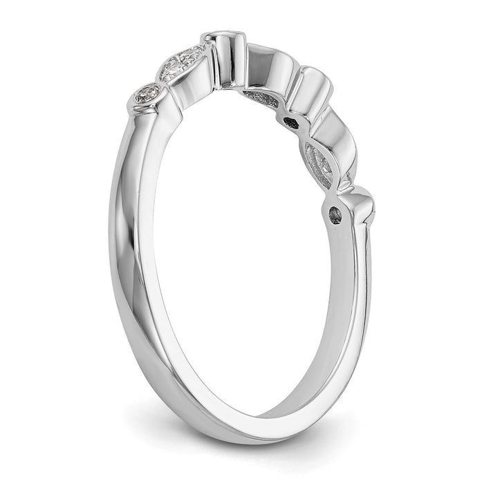 Buy Stylish 14K White Gold Wedding Band Set with 1/5 Carat Diamonds-6