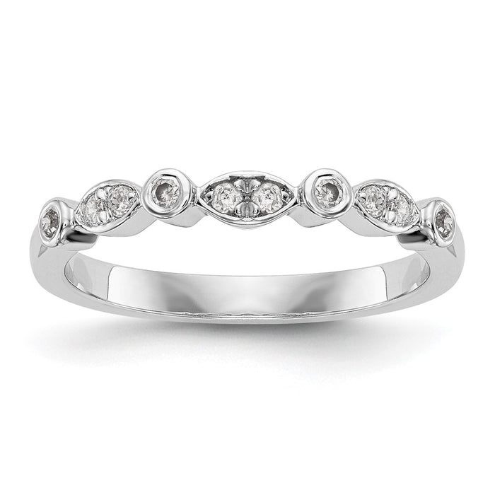 Buy Stylish 14K White Gold Wedding Band Set with 1/5 Carat Diamonds-1