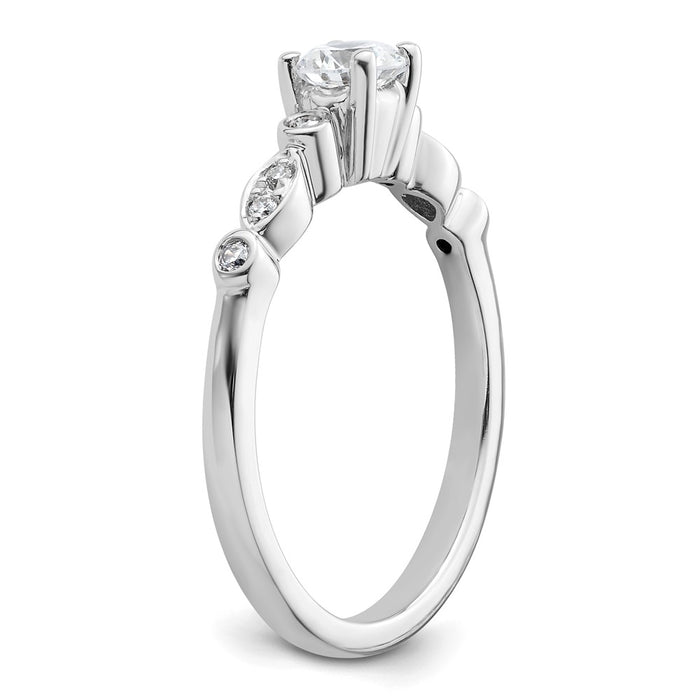 High-Quality 14K White Gold Semi-Mount Engagement Ring for 1/3 Carat Stone-6