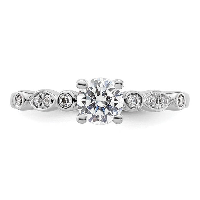 Buy 14K White Gold Semi-Mount Engagement Ring for 1/2 Carat Stone - Stylish!-4