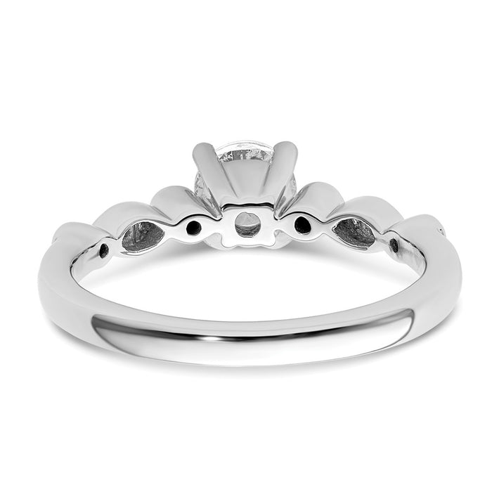 Buy 14K White Gold Semi-Mount Engagement Ring for 1/2 Carat Stone - Stylish!-5