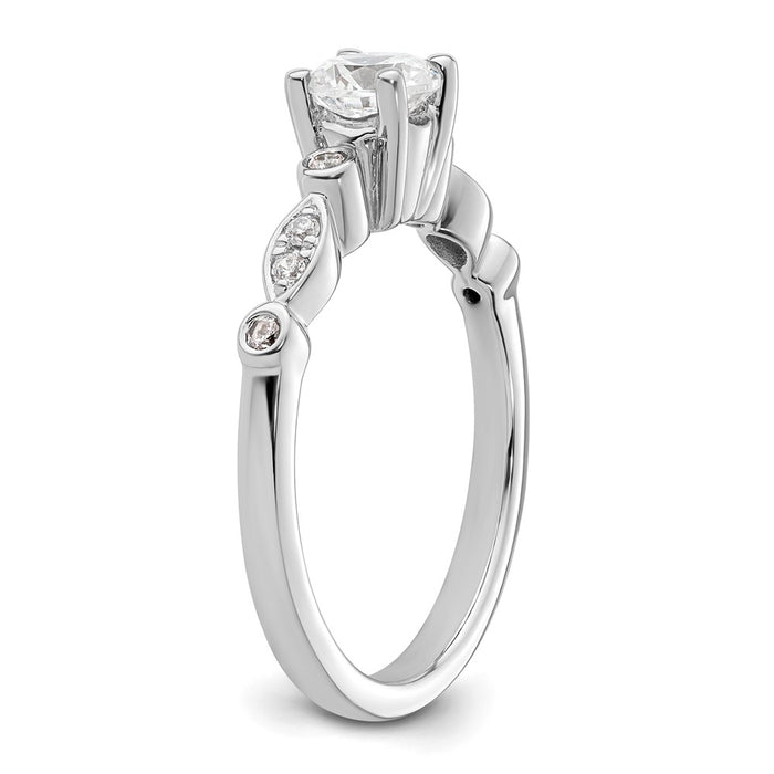 Buy 14K White Gold Semi-Mount Engagement Ring for 1/2 Carat Stone - Stylish!-6