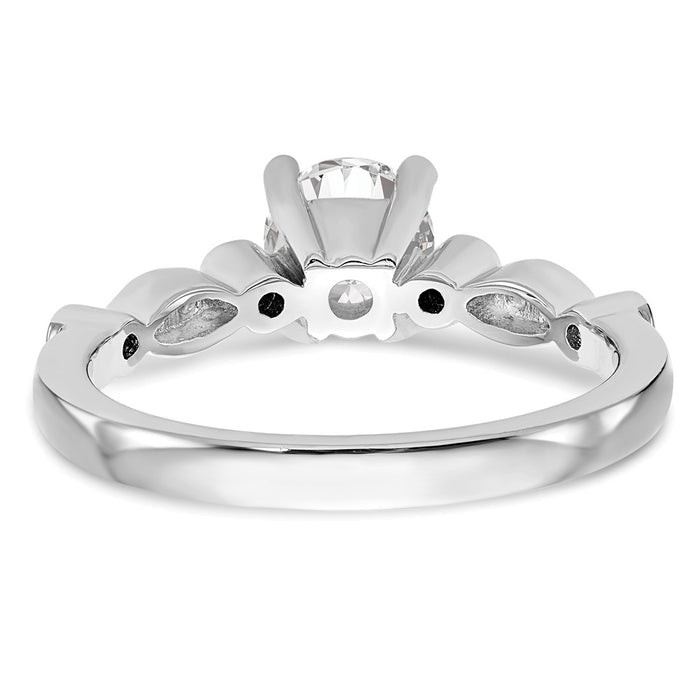 Buy Exclusive 14K White Gold Semi-Mount Engagement Ring for 1 Carat Round-5