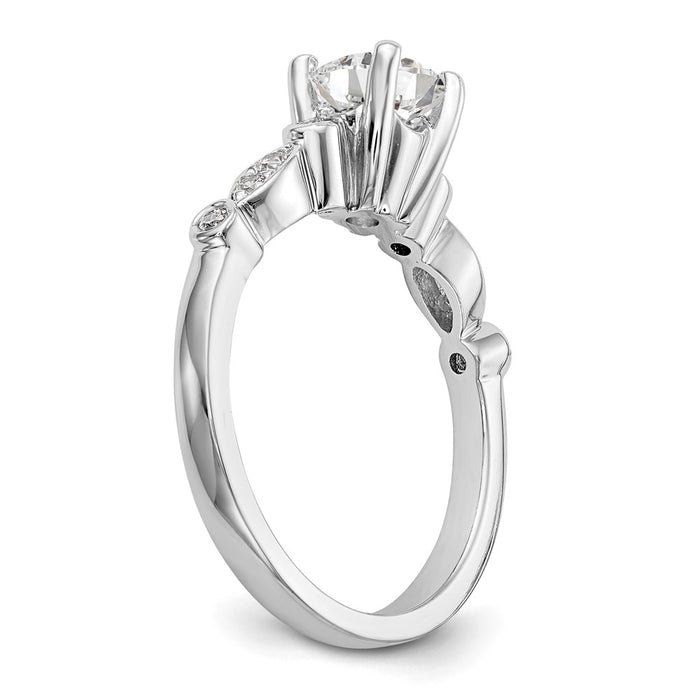 Buy Exclusive 14K White Gold Semi-Mount Engagement Ring for 1 Carat Round-6