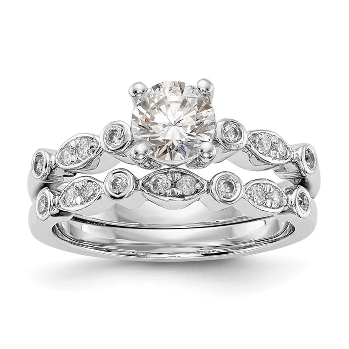 Buy Exclusive 14K White Gold Semi-Mount Engagement Ring for 1 Carat Round-7