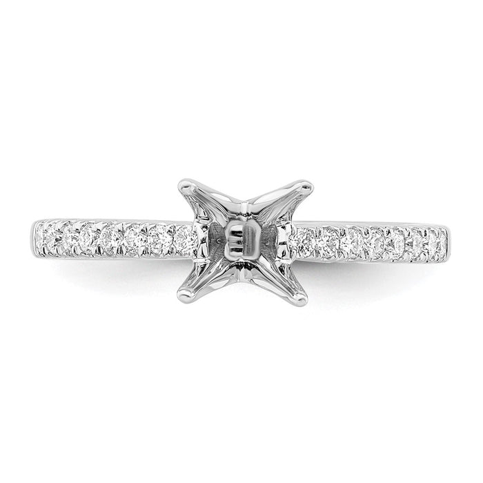 Exclusive 14K White Gold Semi-Mount Engagement Ring - 3/4 Carat Style-4