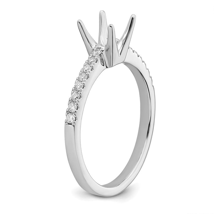 Exclusive 14K White Gold Semi-Mount Engagement Ring - 3/4 Carat Style-6