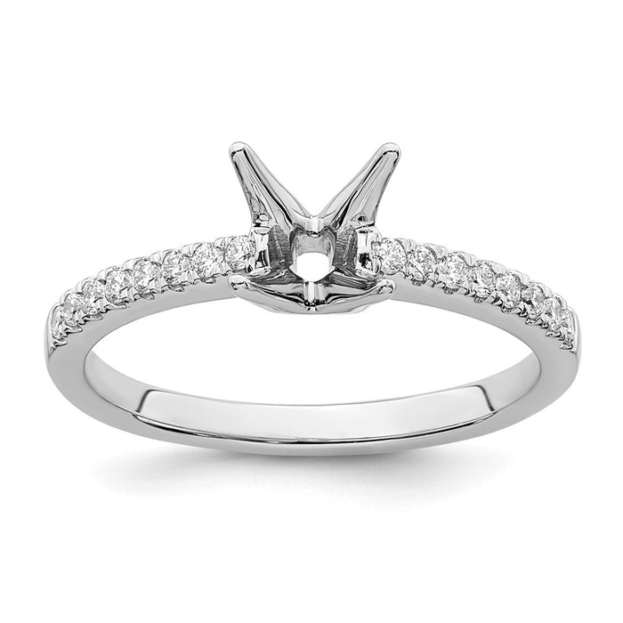 Exclusive 14K White Gold Semi-Mount Engagement Ring - 3/4 Carat Style-7