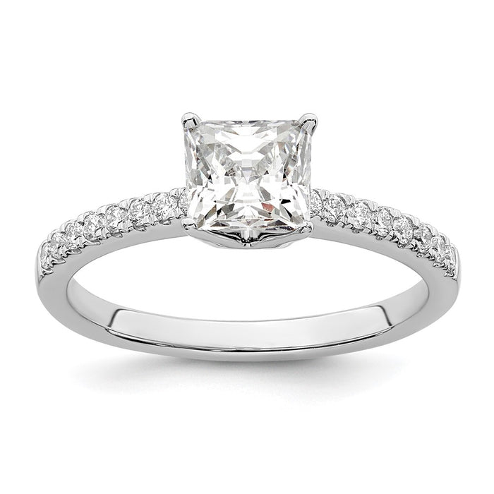 Exclusive 14K White Gold Semi-Mount Engagement Ring - 3/4 Carat Style-1