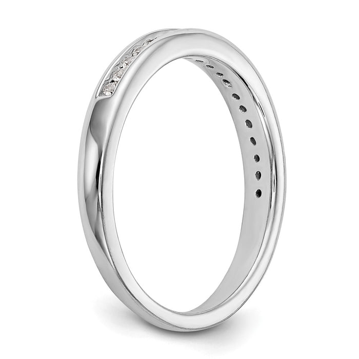 Buy Stylish 14K White Gold Wedding Band with 1/5 Carat Diamonds - Value!-6