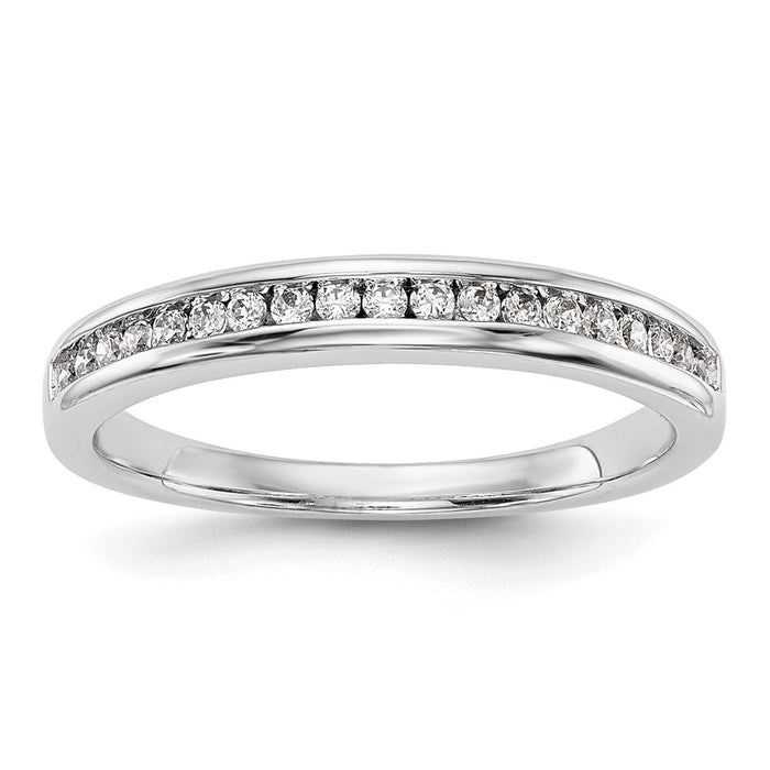 Buy Stylish 14K White Gold Wedding Band with 1/5 Carat Diamonds - Value!-1