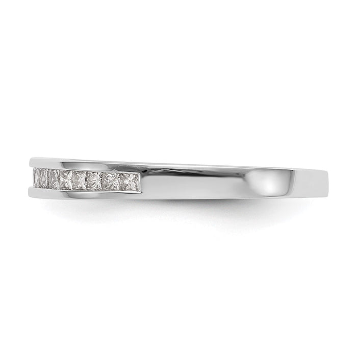 Exclusive 14K White Gold Wedding Band - 1/5 Carat Princess Cut Diamonds, Stylish Value-3
