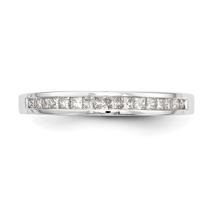 Exclusive 14K White Gold Wedding Band - 1/5 Carat Princess Cut Diamonds, Stylish Value-4