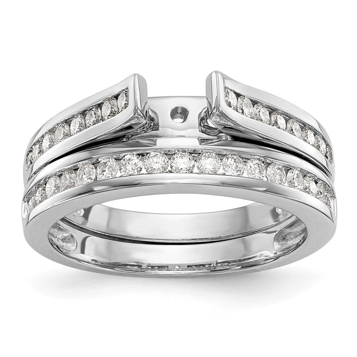 Buy 14K White Gold Semi-Mount Engagement Ring - 1/4 Carat Diamonds, Stylish Design-7