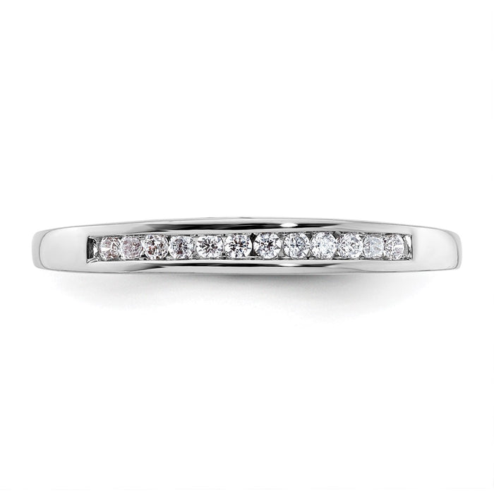 Buy Stylish 14K White Gold Wedding Band with 1/8 Carat Diamonds - Luxury Value!-4
