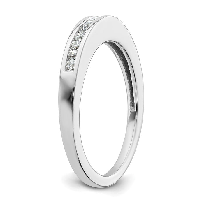 Buy Stylish 14K White Gold Wedding Band with 1/8 Carat Diamonds - Luxury Value!-6