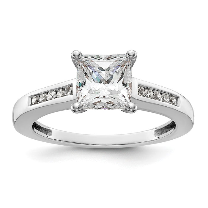 Exclusive 14K White Gold Channel-Set Semi-Mount Engagement Ring - 1/10 Carat Diamonds-8