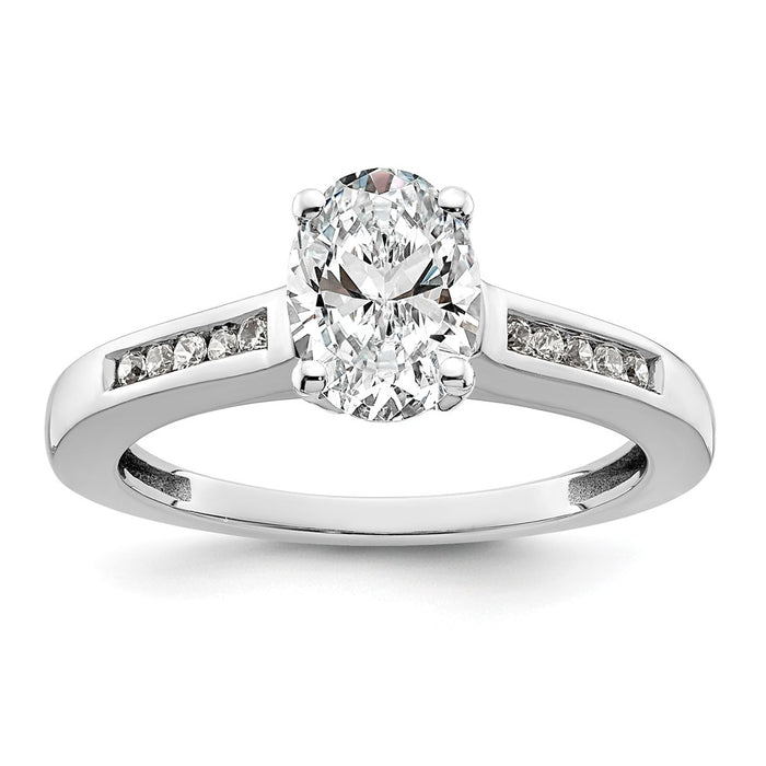 Exclusive 14K White Gold Channel-Set Semi-Mount Engagement Ring - 1/10 Carat Diamonds-7