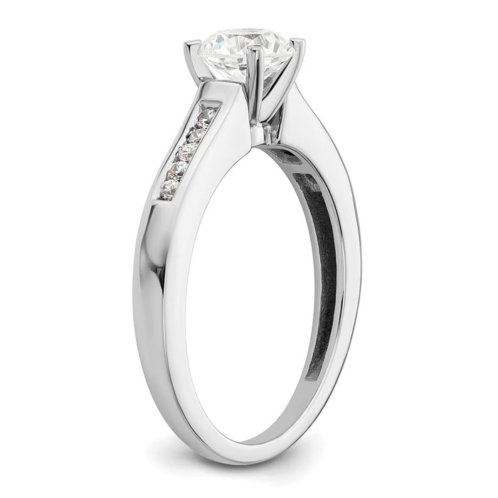 Exclusive 14K White Gold Channel-Set Semi-Mount Engagement Ring - 1/10 Carat Diamonds-6