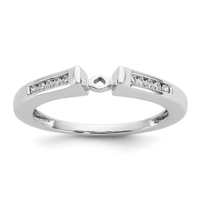 Exclusive 14K White Gold Channel-Set Semi-Mount Engagement Ring - 1/10 Carat Diamonds-1