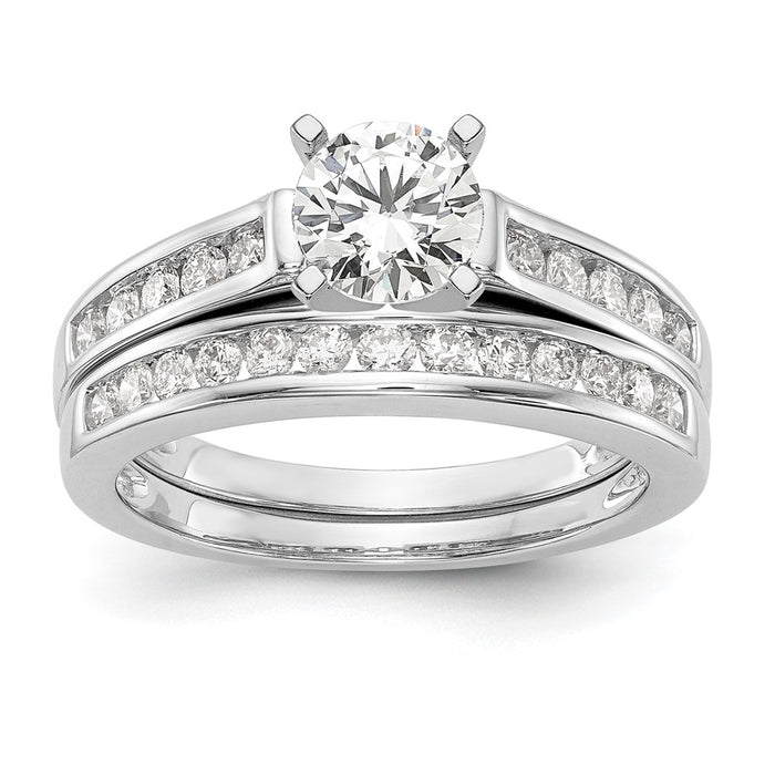 Buy Stylish 14K White Gold Semi-Mount Engagement Ring with 1/4 Carat Diamonds-7