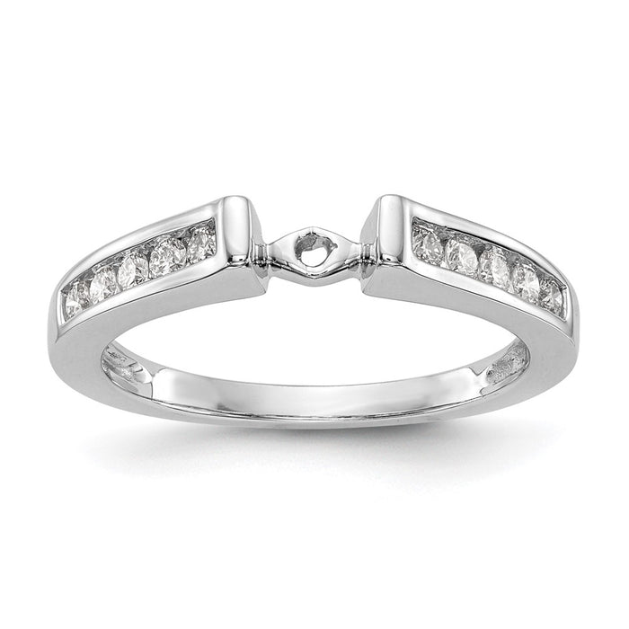 Buy Stylish 14K White Gold Semi-Mount Engagement Ring with 1/4 Carat Diamonds-8