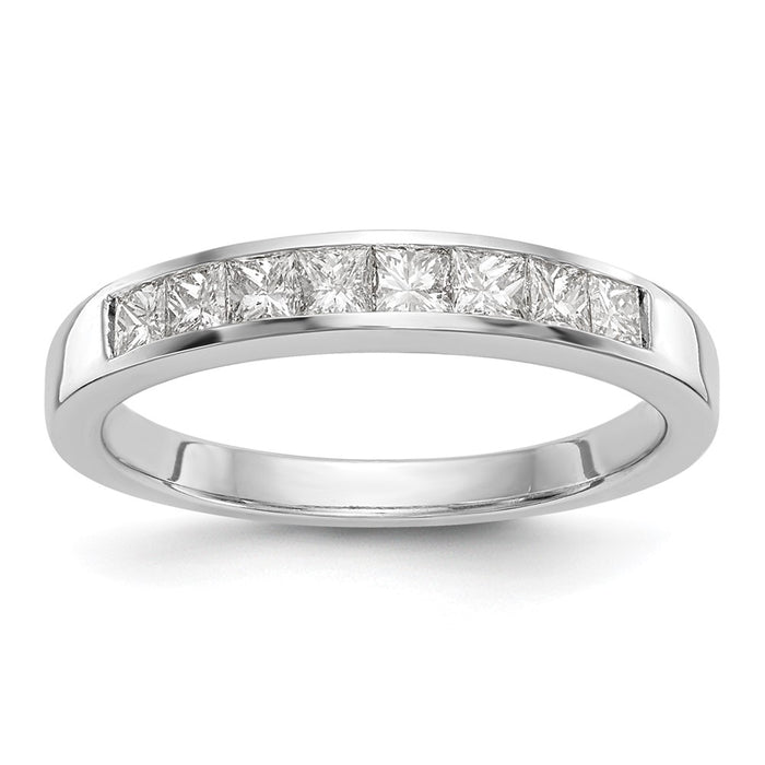 Buy Exclusive 14K White Gold Band with 8 Princess Cut Diamonds, 1/2 Carat-1