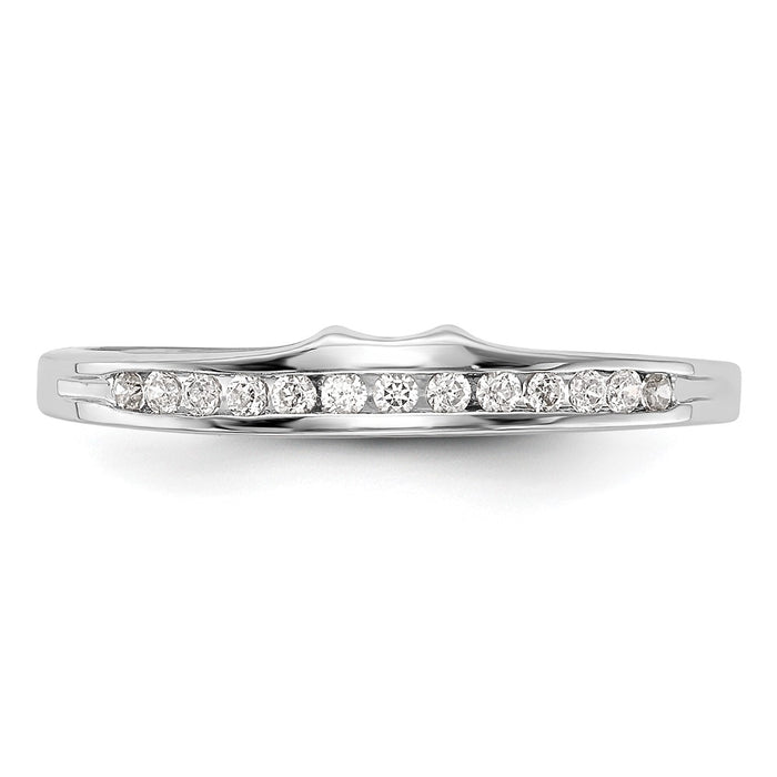 Buy Stylish 10K White Gold Wedding Band with 1/8 Carat Diamonds - Value Choice-4
