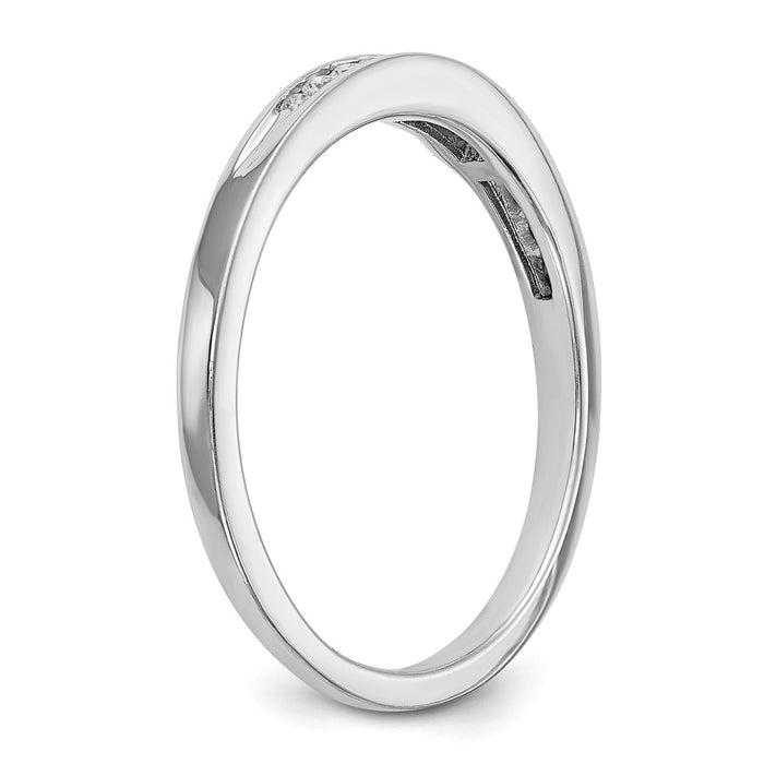 Buy Stylish 10K White Gold Wedding Band with 1/8 Carat Diamonds - Value Choice-6