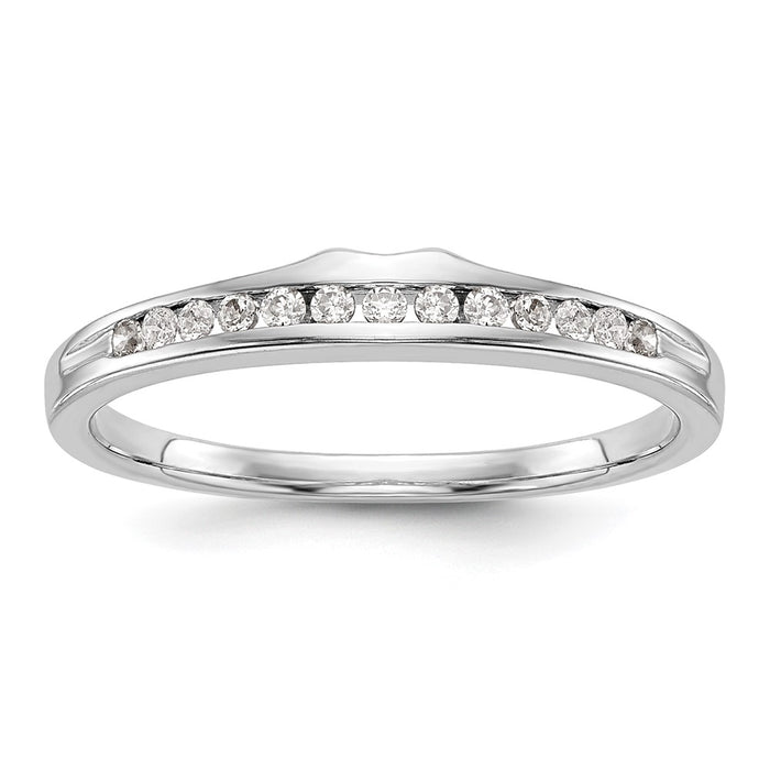 Buy Stylish 10K White Gold Wedding Band with 1/8 Carat Diamonds - Value Choice-1