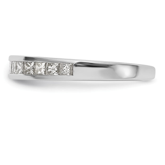 High-Quality 14K White Gold 1/2 Carat Princess Cut Diamond Wedding Band-3