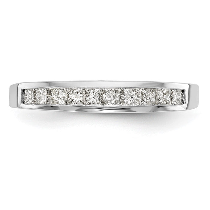 High-Quality 14K White Gold 1/2 Carat Princess Cut Diamond Wedding Band-4