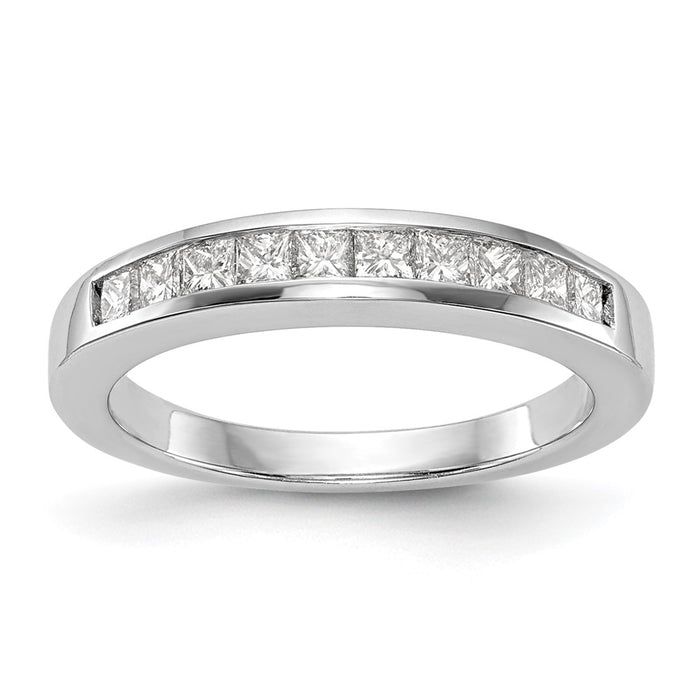 High-Quality 14K White Gold 1/2 Carat Princess Cut Diamond Wedding Band-1