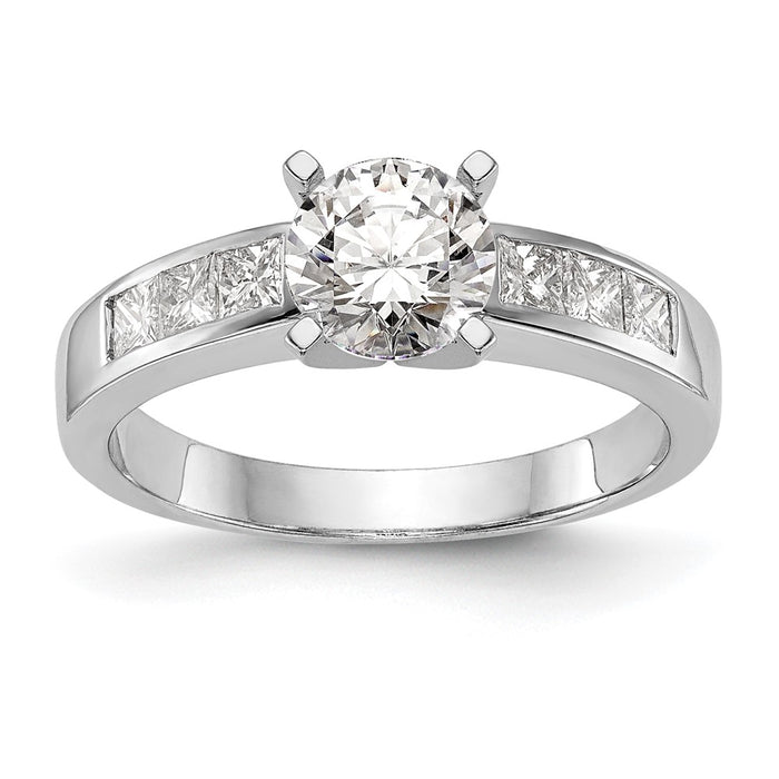 High-Quality 14K White Gold Engagement Ring, 3/8 Carat Diamonds, Stylish Price-1