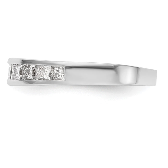 Buy Stylish 14K White Gold Wedding Band with 1 Carat Princess Cut Diamonds-3