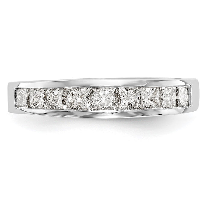 Buy Stylish 14K White Gold Wedding Band with 1 Carat Princess Cut Diamonds-4