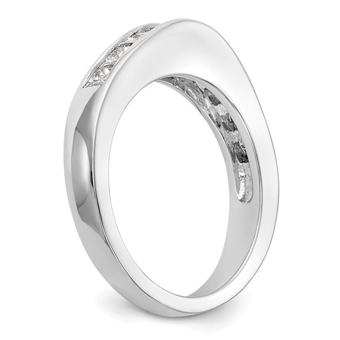Buy Stylish 14K White Gold Wedding Band with 1 Carat Princess Cut Diamonds-6