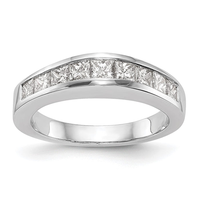 Buy Stylish 14K White Gold Wedding Band with 1 Carat Princess Cut Diamonds-1