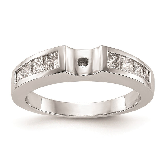 Buy 14K White Gold Channel-Set Peg Engagement Ring Mounting - Stylish Design-8