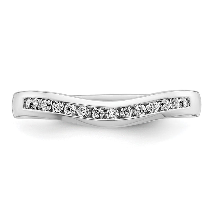 Buy Exclusive 14K White Gold Wedding Band with 1/5 Carat Diamonds - Stylish!-4