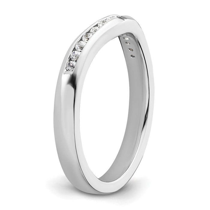 Buy Exclusive 14K White Gold Wedding Band with 1/5 Carat Diamonds - Stylish!-6