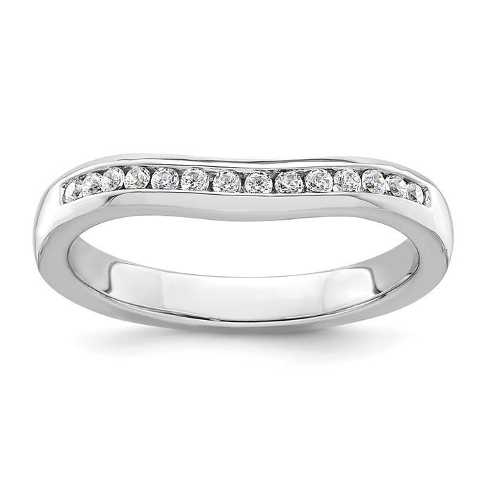 Buy Exclusive 14K White Gold Wedding Band with 1/5 Carat Diamonds - Stylish!-1