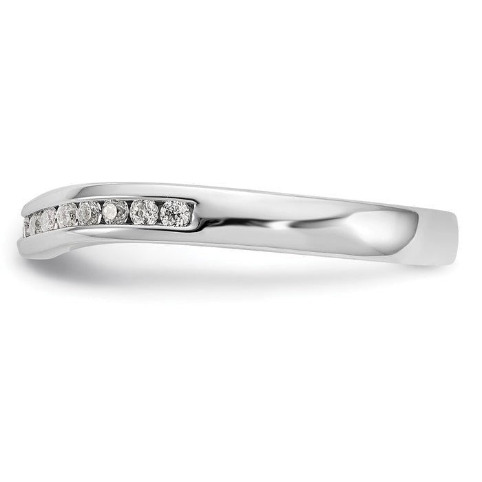 Buy Stylish 14K White Gold Wedding Band with 1/3 Carat Diamonds - Luxury!-3