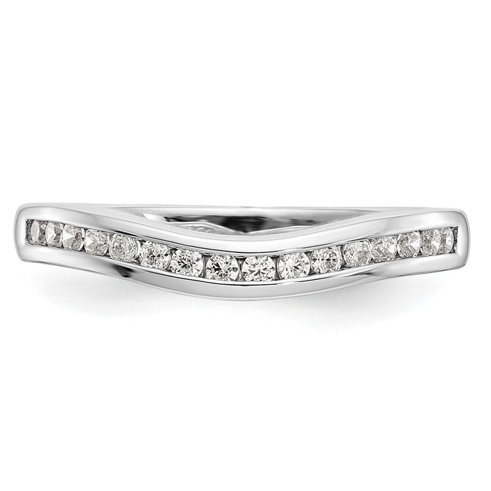 Buy Stylish 14K White Gold Wedding Band with 1/3 Carat Diamonds - Luxury!-4