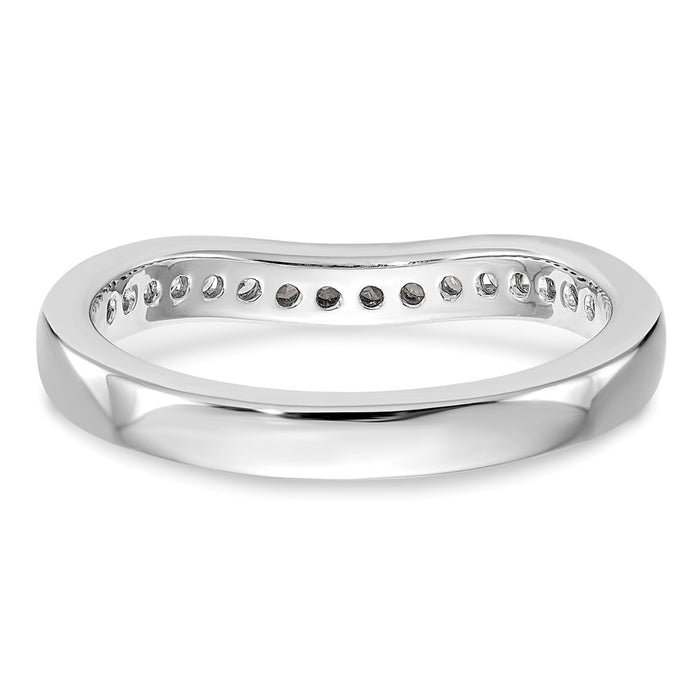Buy Stylish 14K White Gold Wedding Band with 1/3 Carat Diamonds - Luxury!-5