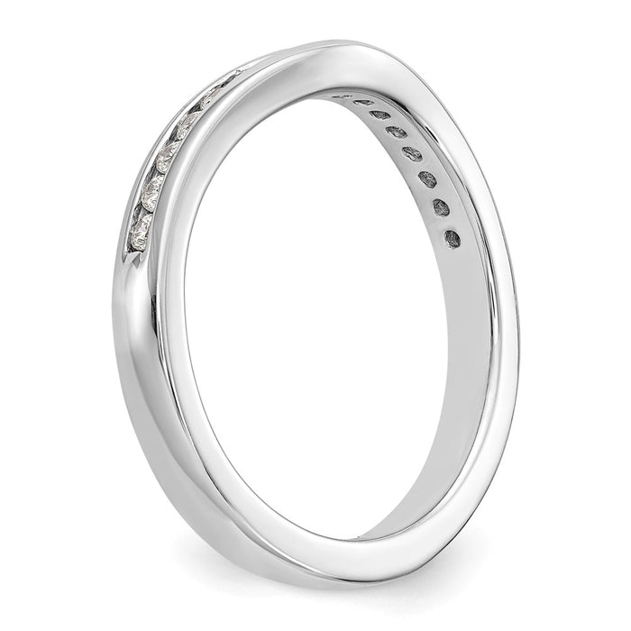 Buy Stylish 14K White Gold Wedding Band with 1/3 Carat Diamonds - Luxury!-6